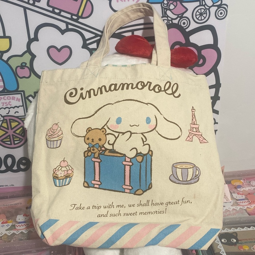 New Sanrio Cinnamoroll canvas tote medium shoulder bag